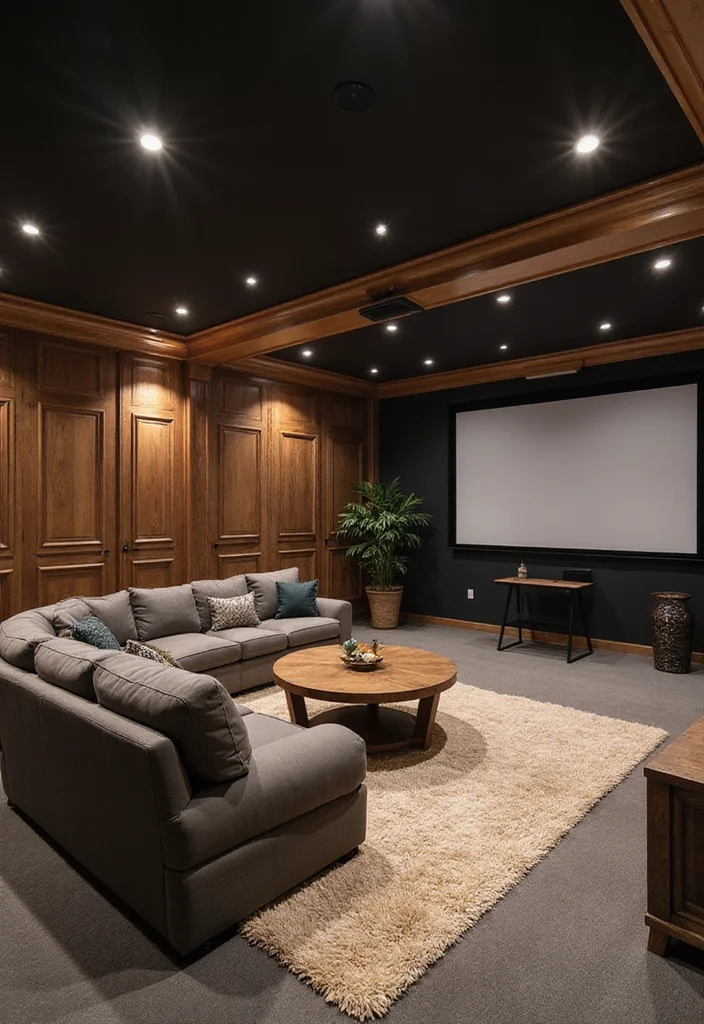 12 Home Theater Ideas Basement for Immersive Entertainment - 7. Multi-Purpose Space Design