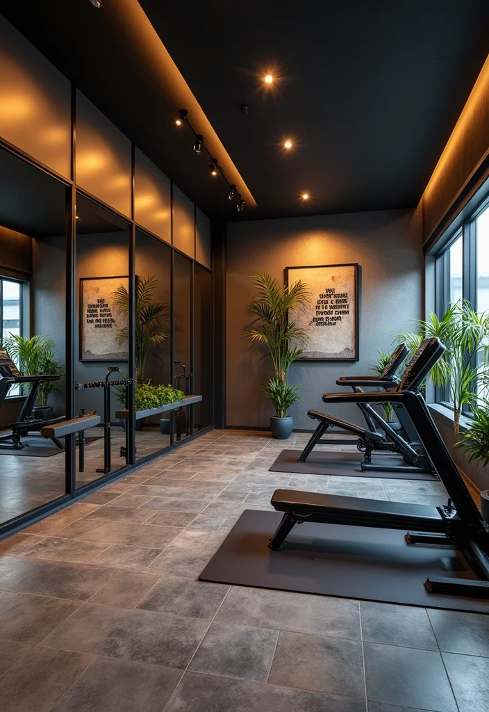 12 Large Basement Ideas for Multi Zone Function - 1. Chic Home Gym Retreat