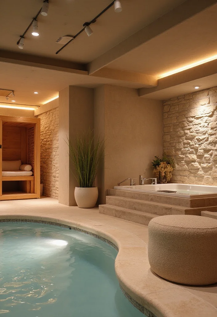 12 Large Basement Ideas for Multi Zone Function - 11. Relaxation Spa Area