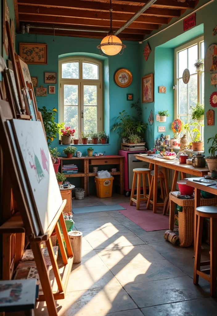 12 Large Basement Ideas for Multi Zone Function - 7. Creative Art Studio