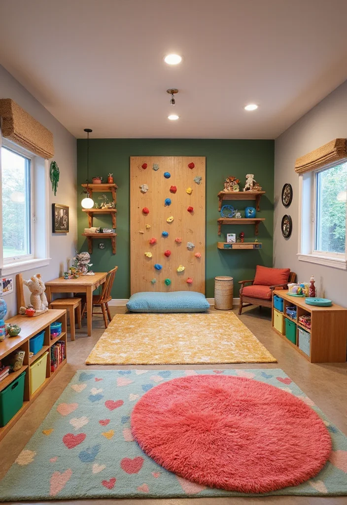 12 Large Basement Ideas for Multi Zone Function - 9. Playful Kids Zone