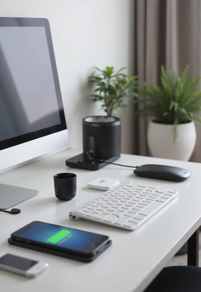 12 Office Decor Ideas for Clean Motivating Style - 10. Tech Integration for Efficiency