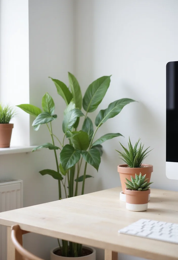 12 Office Decor Ideas for Clean Motivating Style - 5. Green Touches with Plants