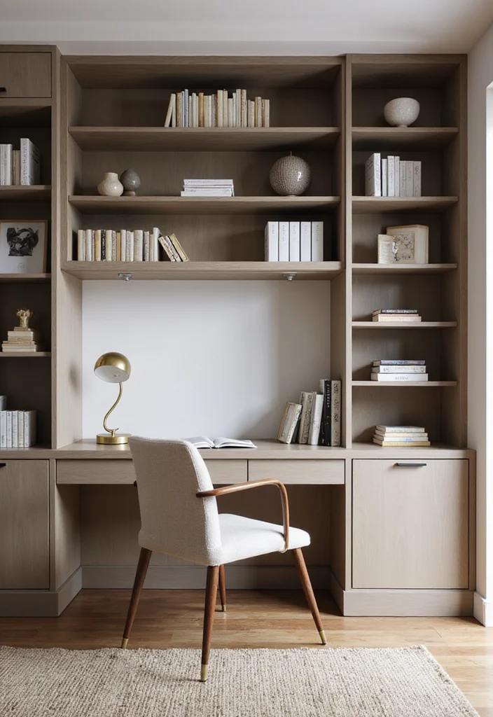 12 Office Library Ideas for Smart Stylish Book Storage - 3. Desk with Built-in Book Storage