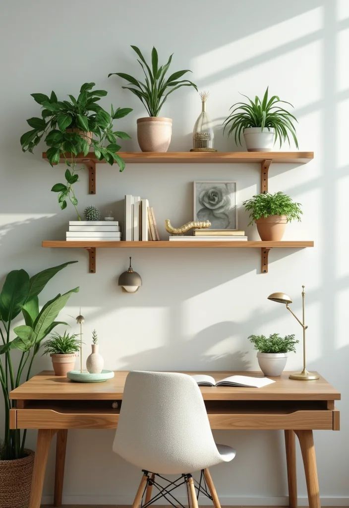 12 Office Wall Decoration Ideas for Professional Visual Interest 105 12 Office Wall Decoration Ideas for Professional Visual Interest - 11. Eco-Friendly Wall Shelves for Display