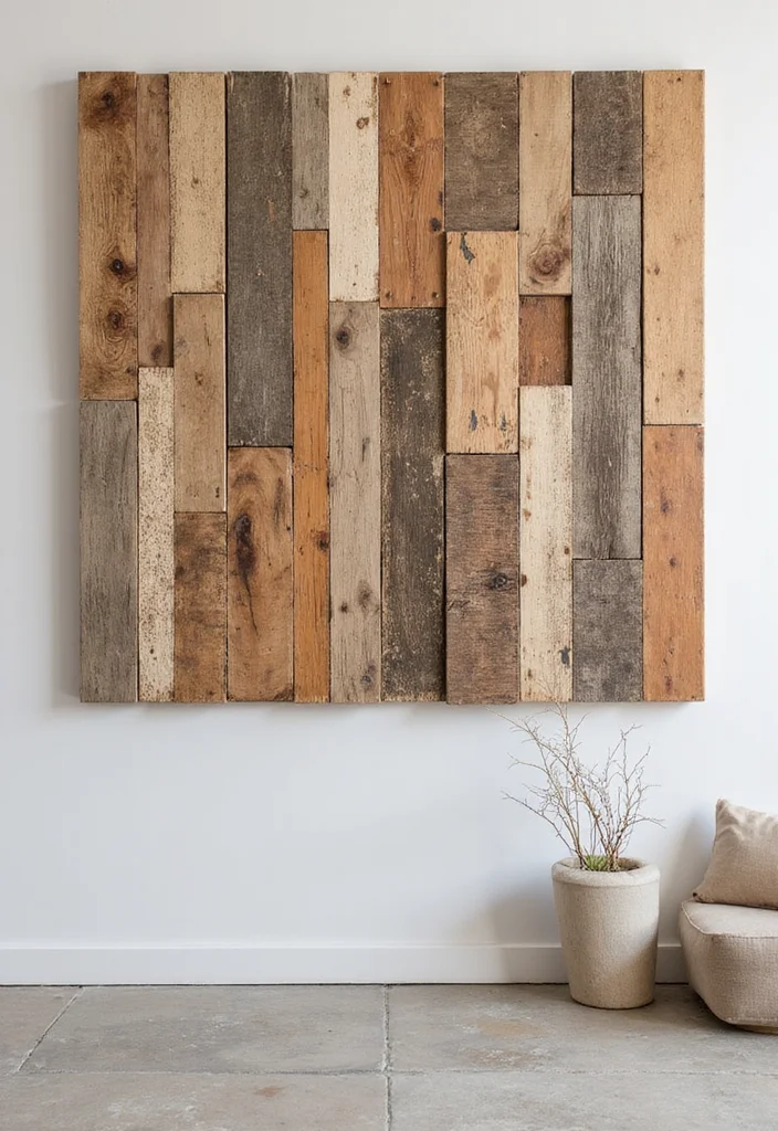 12 Office Wall Decoration Ideas for Professional Visual Interest 12 12 Office Wall Decoration Ideas for Professional Visual Interest - 2. Recycled Wood Art