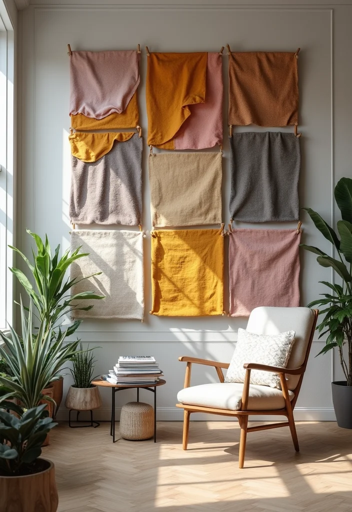 12 Office Wall Decoration Ideas for Professional Visual Interest 23 12 Office Wall Decoration Ideas for Professional Visual Interest - 3. Fabric Wall Hangings