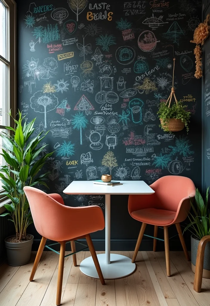 12 Office Wall Decoration Ideas for Professional Visual Interest 45 12 Office Wall Decoration Ideas for Professional Visual Interest - 5. DIY Chalkboard Walls