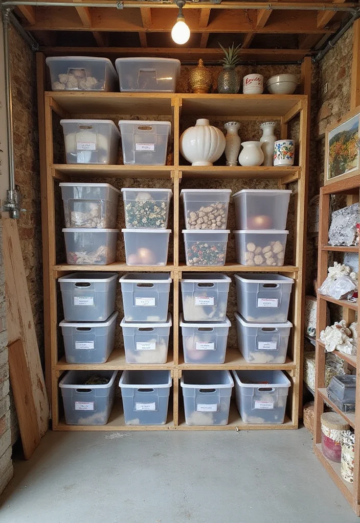 12 Unfinished Basement Ideas for Simple Budget Friendly Use - 12. Seasonal Decor Storage