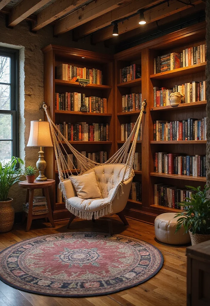 12 Unfinished Basement Ideas for Simple Budget Friendly Use - 5. Relaxing Reading Nook