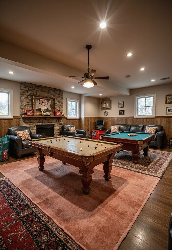 12 Unfinished Basement Ideas for Simple Budget Friendly Use - 7. Fun Game Room