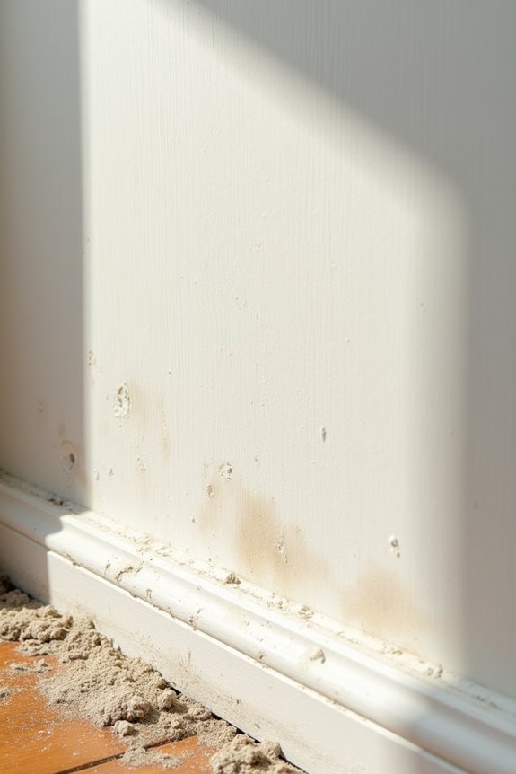 assess walls dirt moisture adhesion