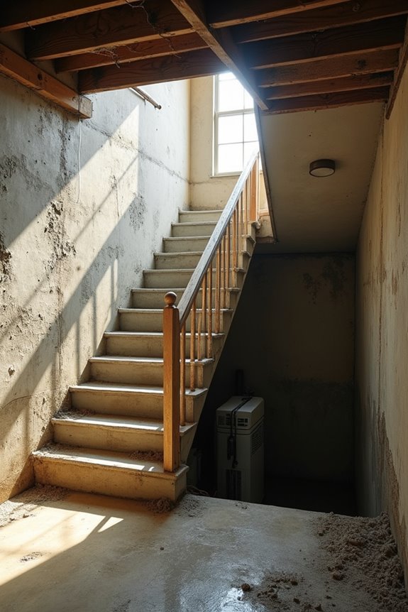 basement moisture fuels upstairs mold