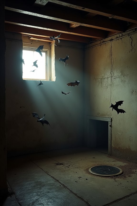 bats descend through attic routes