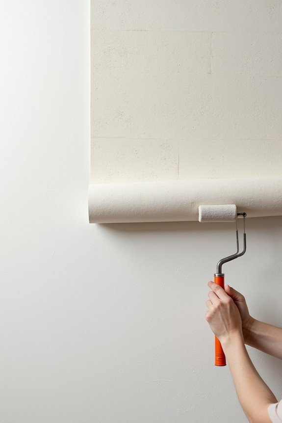 bubble free textured wall wallpaper technique