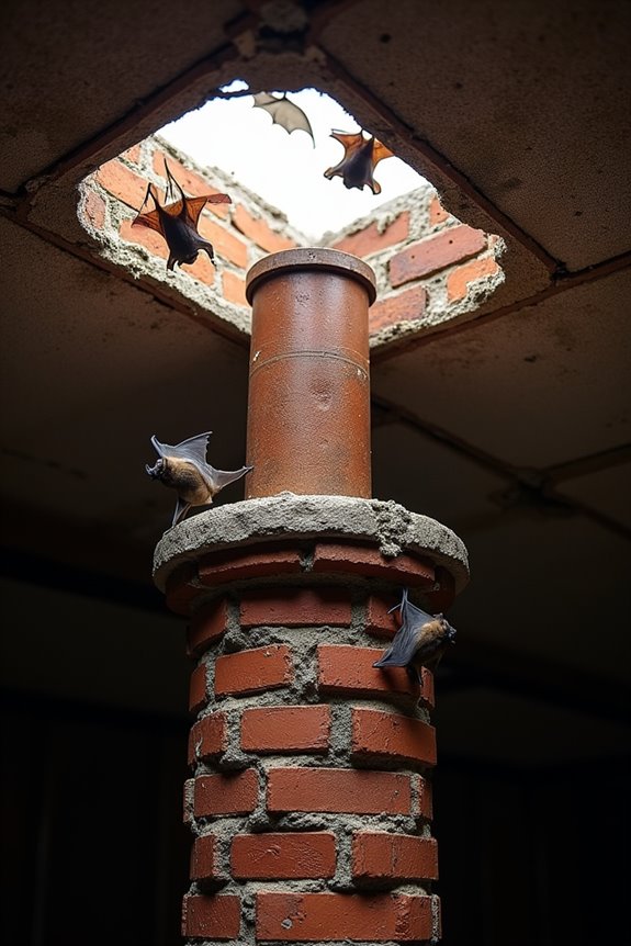 chimney gaps invite bats home