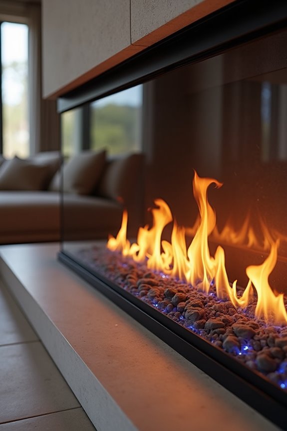 direct vent flame with controlled warmth