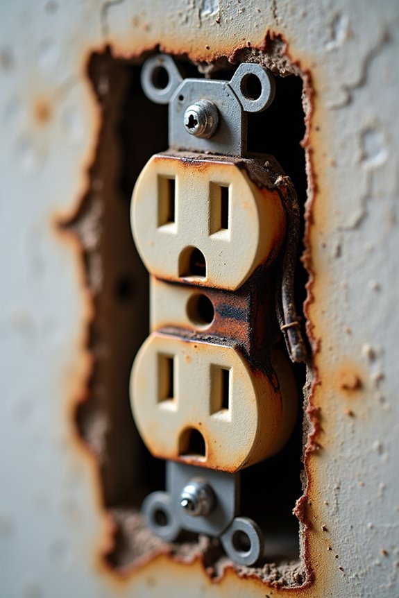 discoloration loose burnt wiring detected