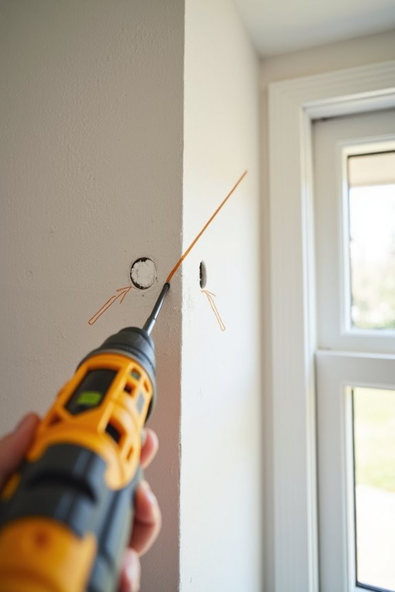 drill pilot holes secure brackets