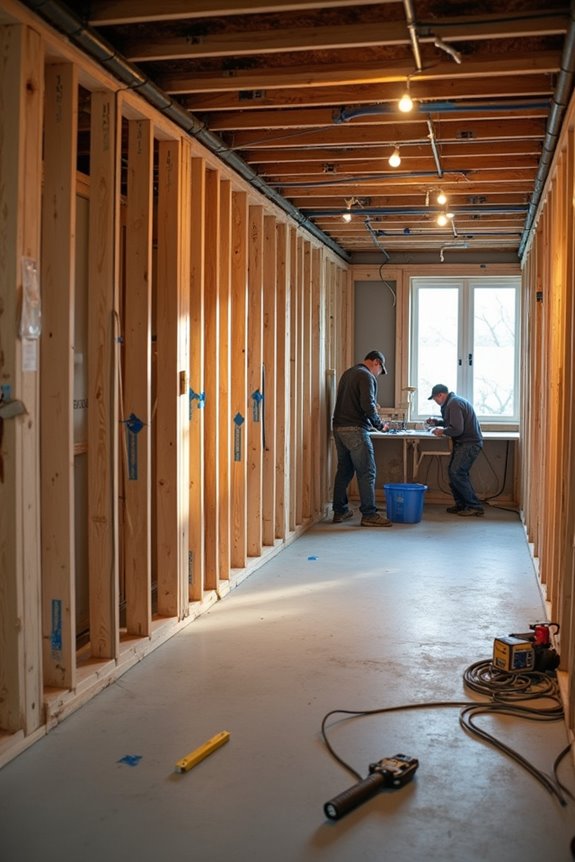 electrical and plumbing rough ins underway