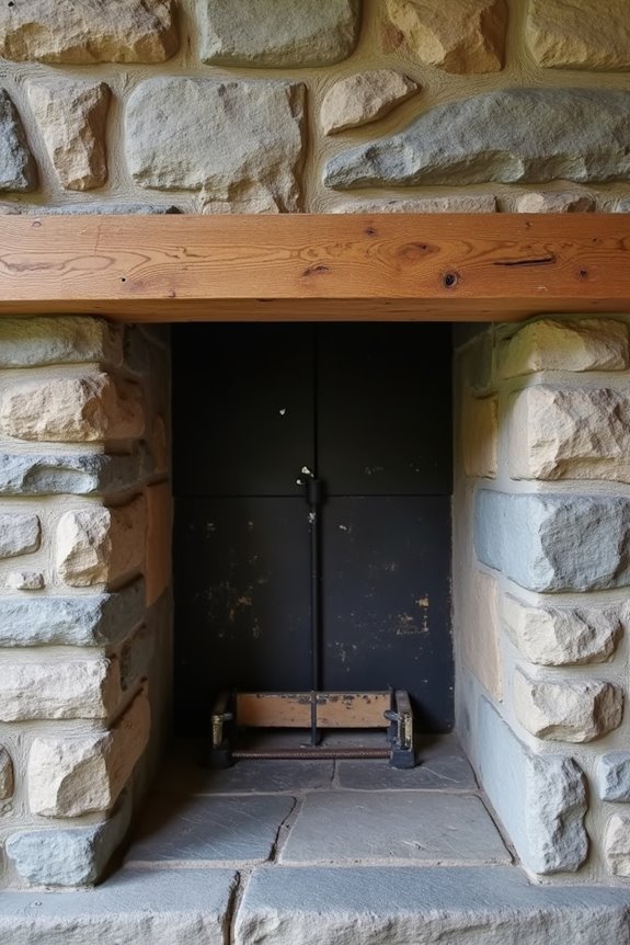 header redirects load above fireplace opening