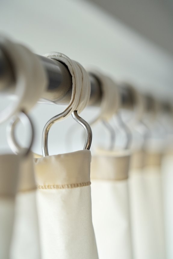 hooks placed just below curtain top
