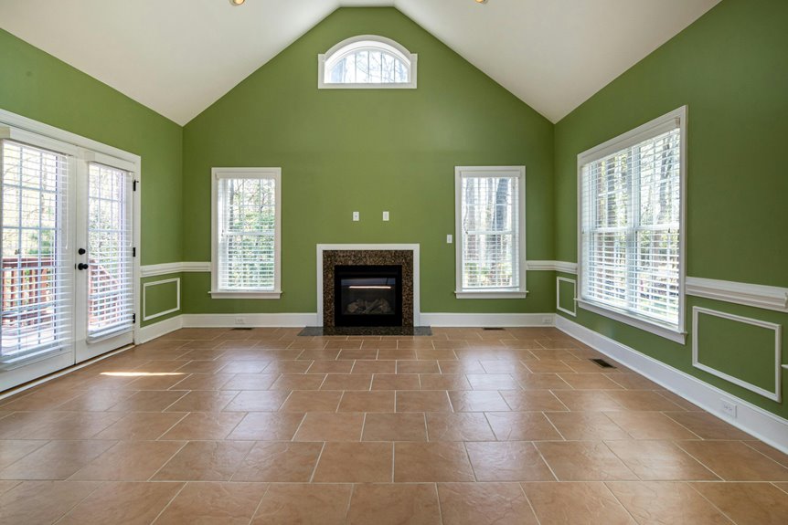 painted fireplace tile steps