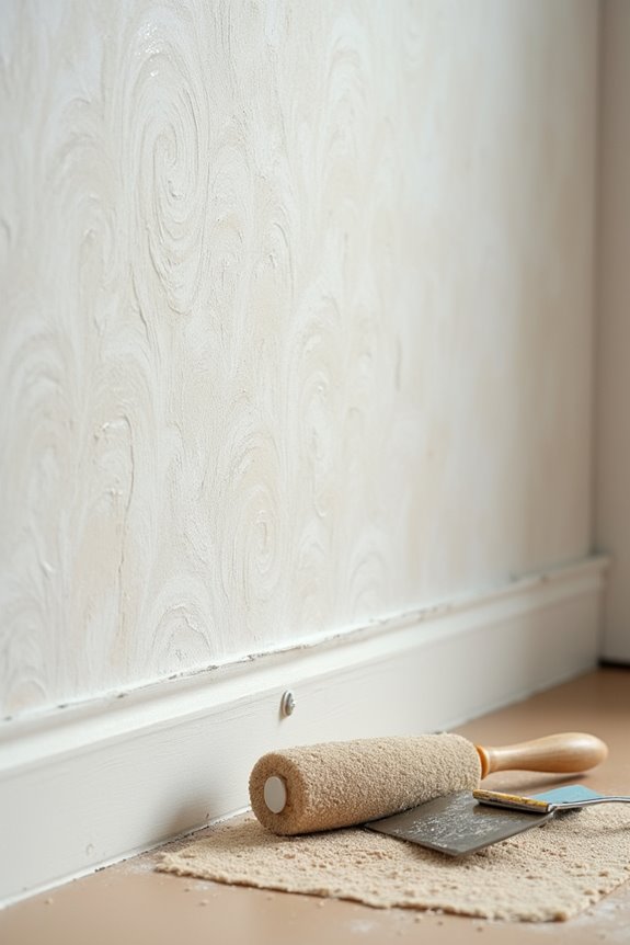 smoothing heavy texture first then wallpaper