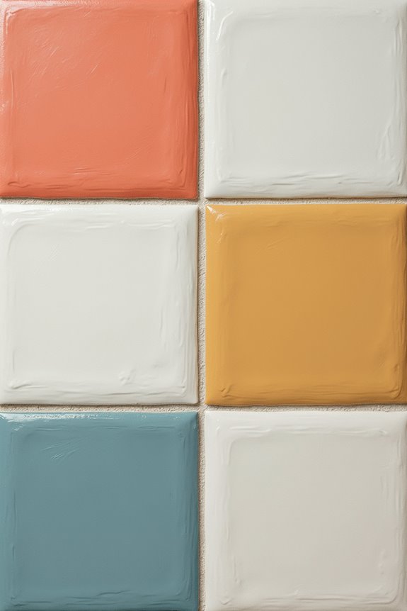 solid color vs stencil polyurethane sealed fireplace tile