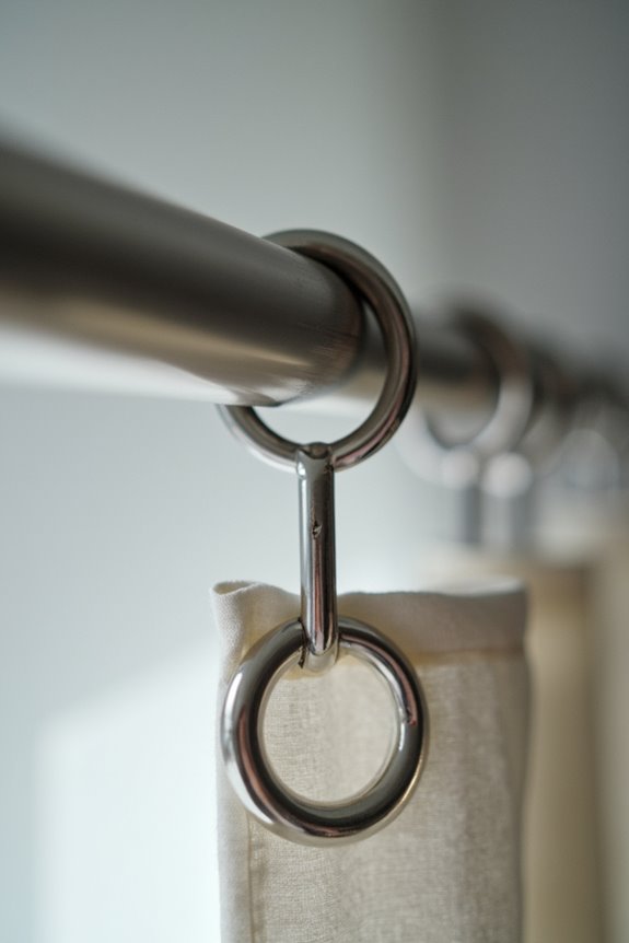 thread hooks through ring eye holes