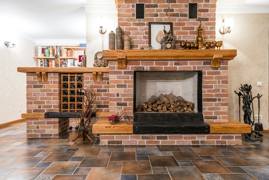 types of fireplace studs